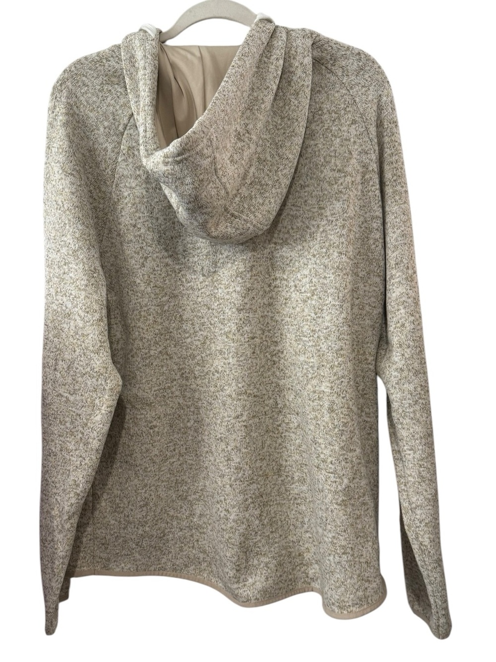 ZYIA Active XL Beige Heather Oversized Fleece Snap Neck Pullover Hoodie - Picture 4 of 5